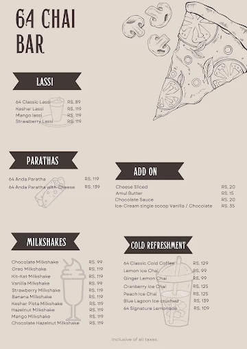 64 Chai Bar menu 