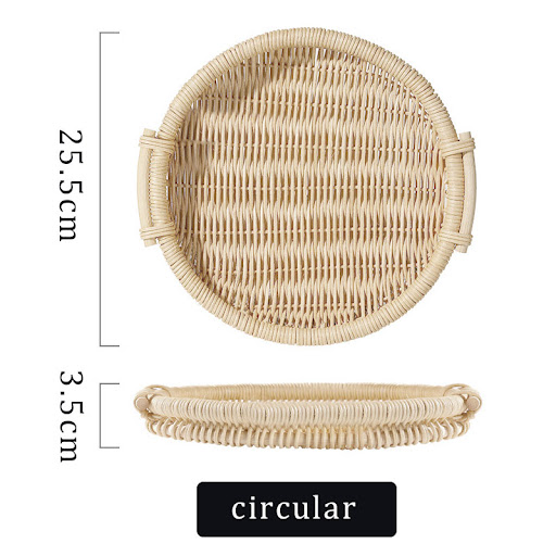 Title 8, Japanese Rattan Fruit Tray With Handle Storage ...