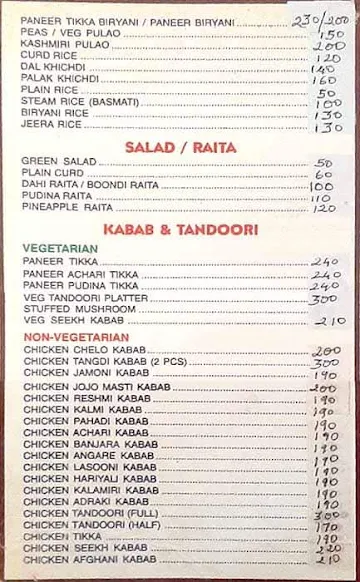 Swagat Restaurant & Bar menu 