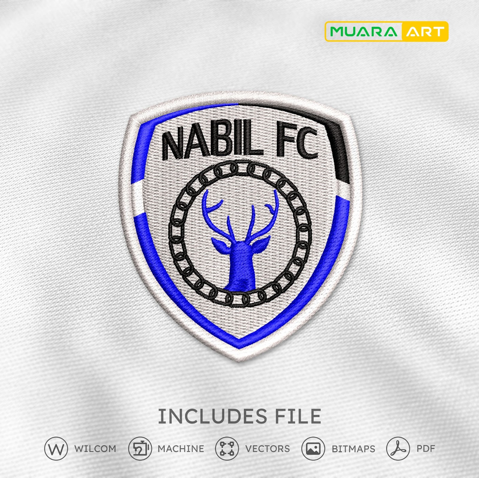 Desain Bordir Logo Nabil FC Pelalawan (Riau)