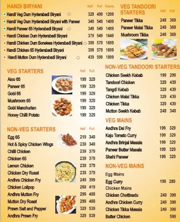 Barons Biryani menu 