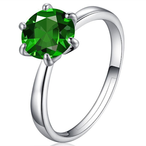 Title 3, Womens Six-Claw Color Zircon Open Ring. Adjust...