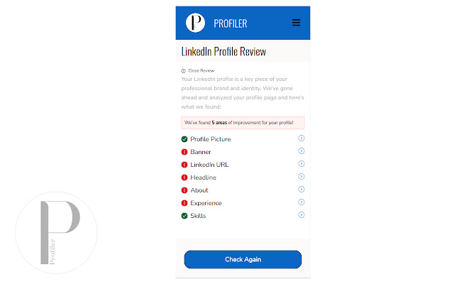 LinkedIn Profiler chrome extension