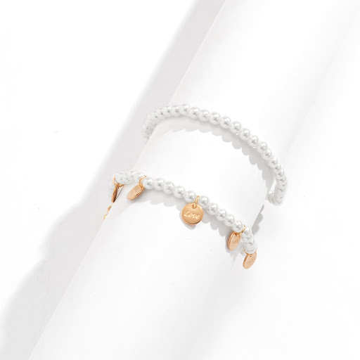 Title 5, Fashion Pearl Beaded Anklet for Women, a stylis...