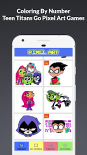 Coloring By Number Teen Titans Go Pixel Art Games 1.0 APK + Mod (Unlimited money) for Android