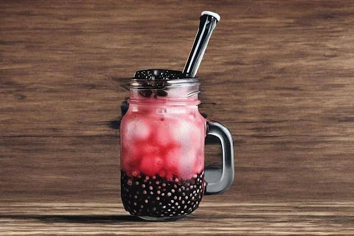 Raspberry Bubble Slush [450 Ml, Mason Jar]