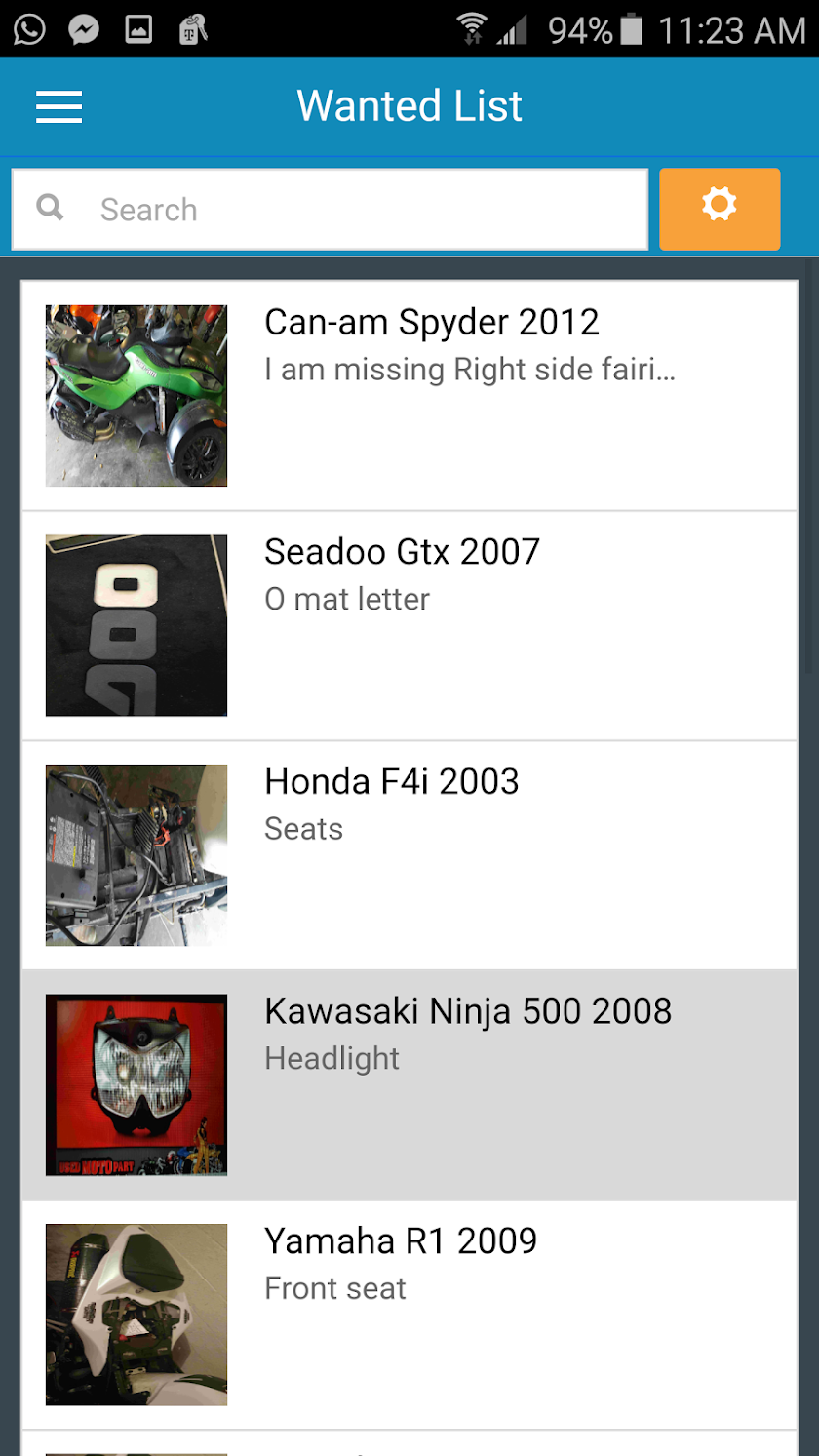 Buy &amp; Sell Used Auto Parts Screen 2