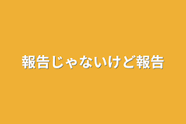 報告じゃないけど報告