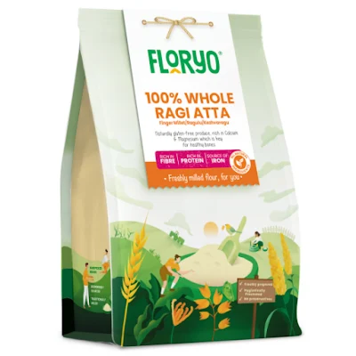Floryo 100% Whole Ragi Atta (Finger Millet Flour) 1 Kg