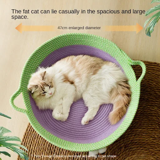 Spring Cat Nest Summer Big Eyes Cute Hammock Scratch-Resistant Wear-Resistant Cool Nest Mat Cotton String Woven Pet Cat 