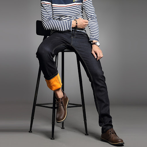 Title 1, Mens Winter Velvet Jeans for warmth and style....