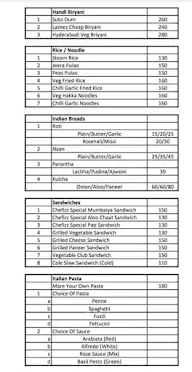 Chefizz menu 3