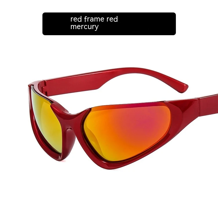 Occhiali da sole Future Punk Y2g semirimless, stile celebrità web, design innovativo e protezione UV, perfetti per l'estate.