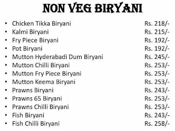 Biryani Lover menu 
