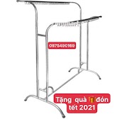 Sào Phơi, Giàn Phơi Quần Áo Đôi 24 .40 Khuyên Inox 201 Hàng Đẹp