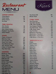 Kesar Restaurant menu 1