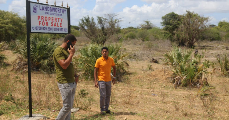 A poster belonging to the Landsworthy real estate company in Lamu.