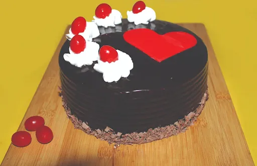 Black Forest Red Heart Cake