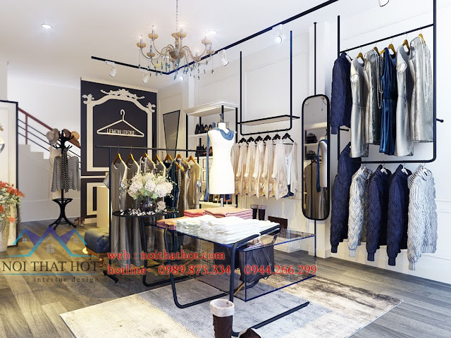 thiết kế shop thời trang gọn gàng