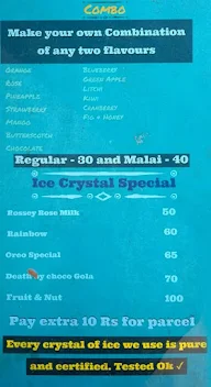 Ice Crystal Gola menu 2