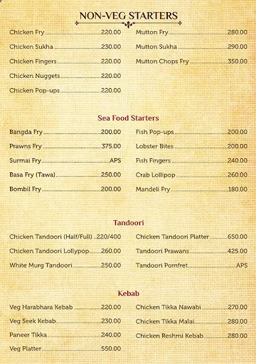 Ghati Adda menu 