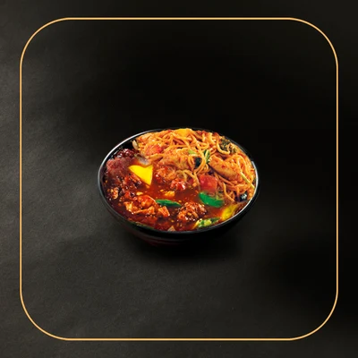 Chicken Hakka Noodles With Chicken Manchurian