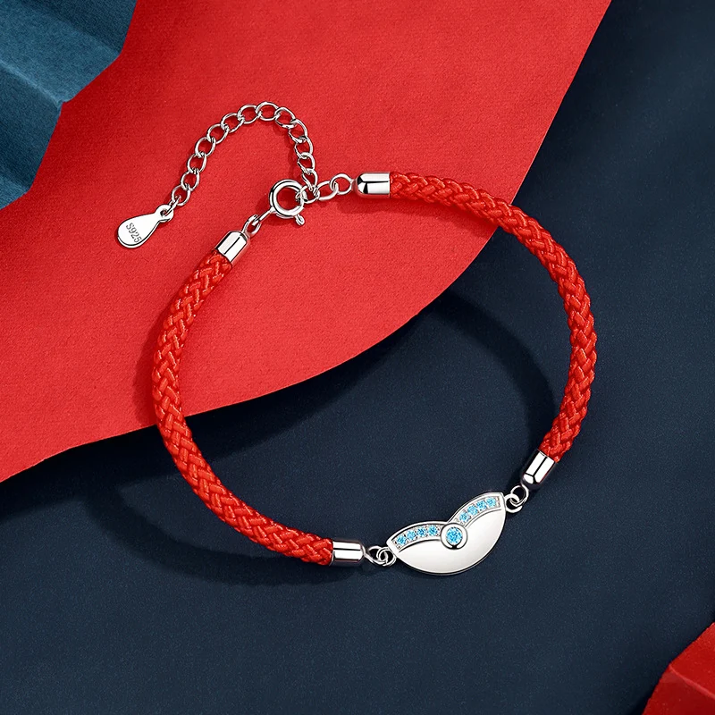Pulsera Trenzada Año Nuevo Chino para parejas, plata de ley, diseño único y sofisticado para un regalo especial.