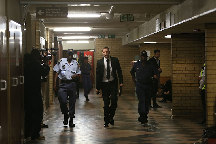 Oscar Pistorius is seen at court during his trial in 2014. File photo.