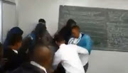 A screenshot from a bloody fistfight that broke out at Eldorado Park Secondary School. 