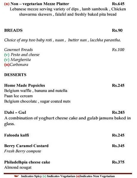 Culinaria menu 