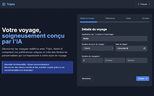 Tripio - Planificateur IA