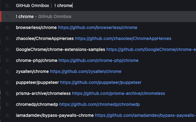 GitHub Omnibox chrome extension