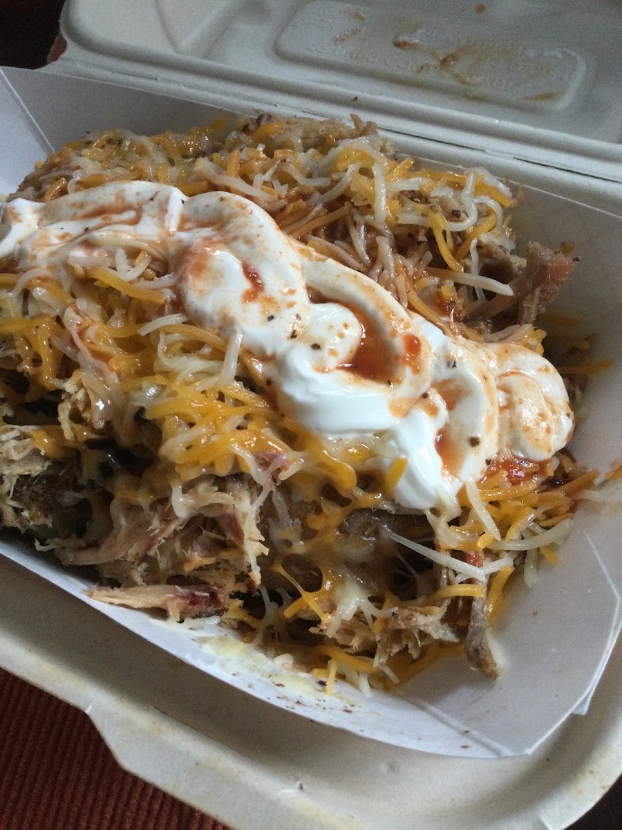 Pulled pork loaded potato