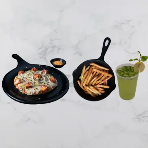 Peri Peri Paneer Pizza + Peri Peri Fries + Mocktail