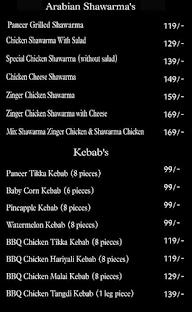 Sha - Ka - Shawarma & Kebabs menu 1