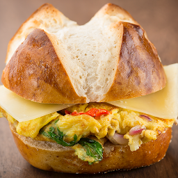 Vegetables, Organic Egg + Wisconsin Cheddar Sandwich