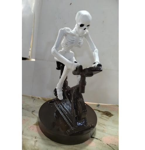 Title 3, Funny Skull Bike Fitness Modeling Statue The Ul...