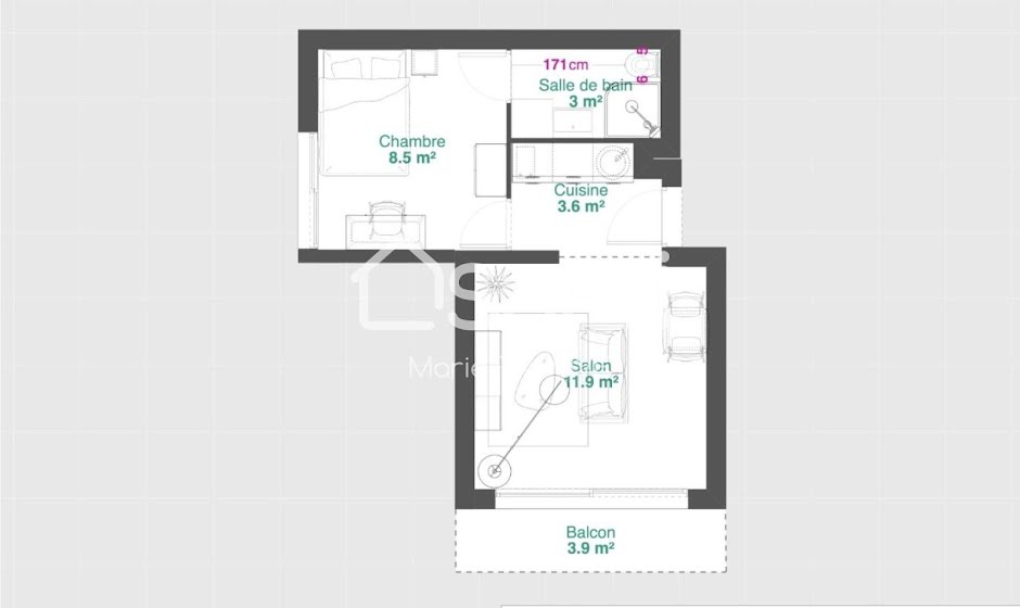 Vente appartement 2 pièces 27 m² à Talence (33400), 157 000 €