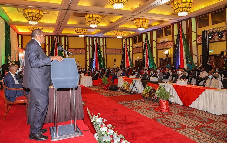 President Uhuru Kenyatta during this year’s KRA Taxpayers Day on October 29, 2021.