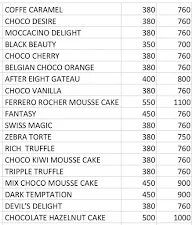 Brownie Point menu 2