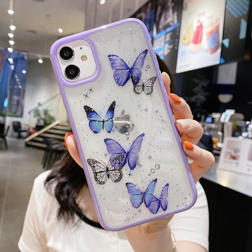 Title 6, Epoxy Glitter Butterfly Skin-friendly Phone Cas...