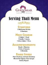 Ghoomar Traditional Thali Restaurant menu 1