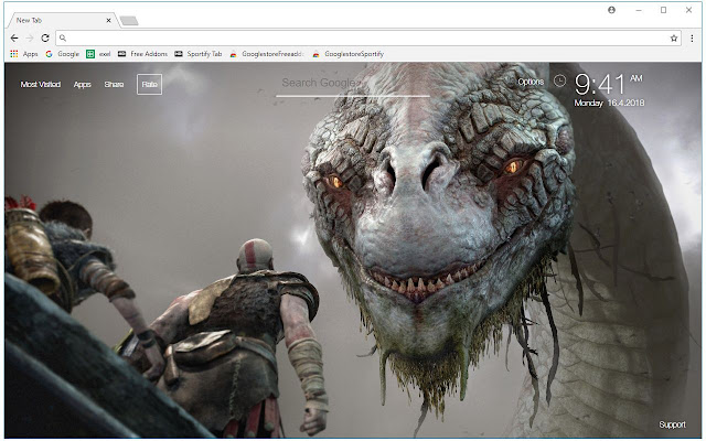 2018 God Of War 4 Hd Wallpapers New Tab Free Addons