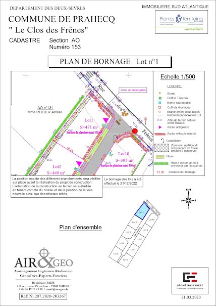 Vente terrain  471 m² à Prahecq (79230), 50 000 €