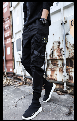 Title 2, Dark, functional mens straight loose leggings ...