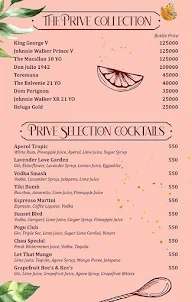 Striker Privè menu 5