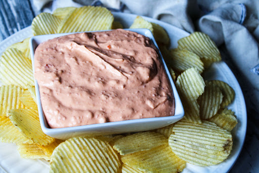 A bowl of Peggy's Holiday Cheese Dip.