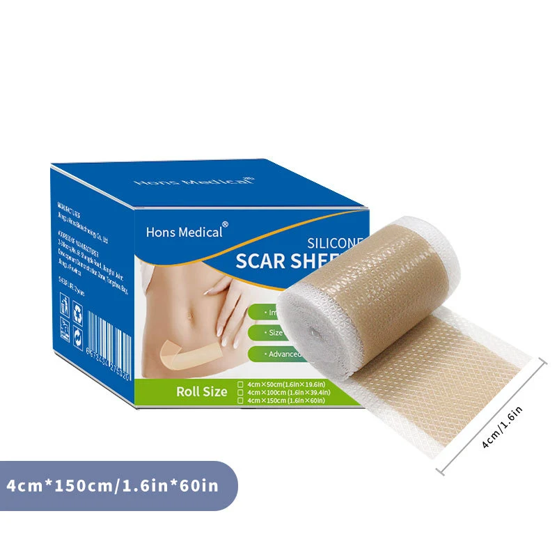 Curativo de Gel de Sílica Médica para Cicatrizes 4 cm x 15 m Atenua cicatrizes, hidrata e melhora a aparência da pele. Fácil de usar e recortar.