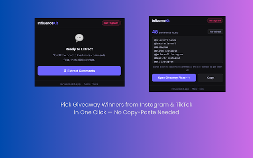InfluenceKit — Giveaway Comment Picker screenshot 1
