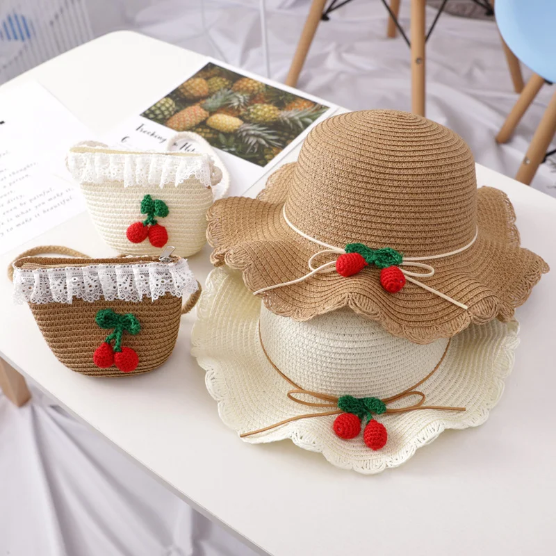 Leuke strandschaduw strohoedtas voor kinderen